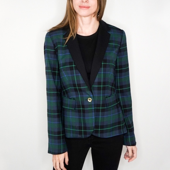 TOMMY HILFIGER Wool Blend Tartan Plaid Blazer - Picture 6 of 8